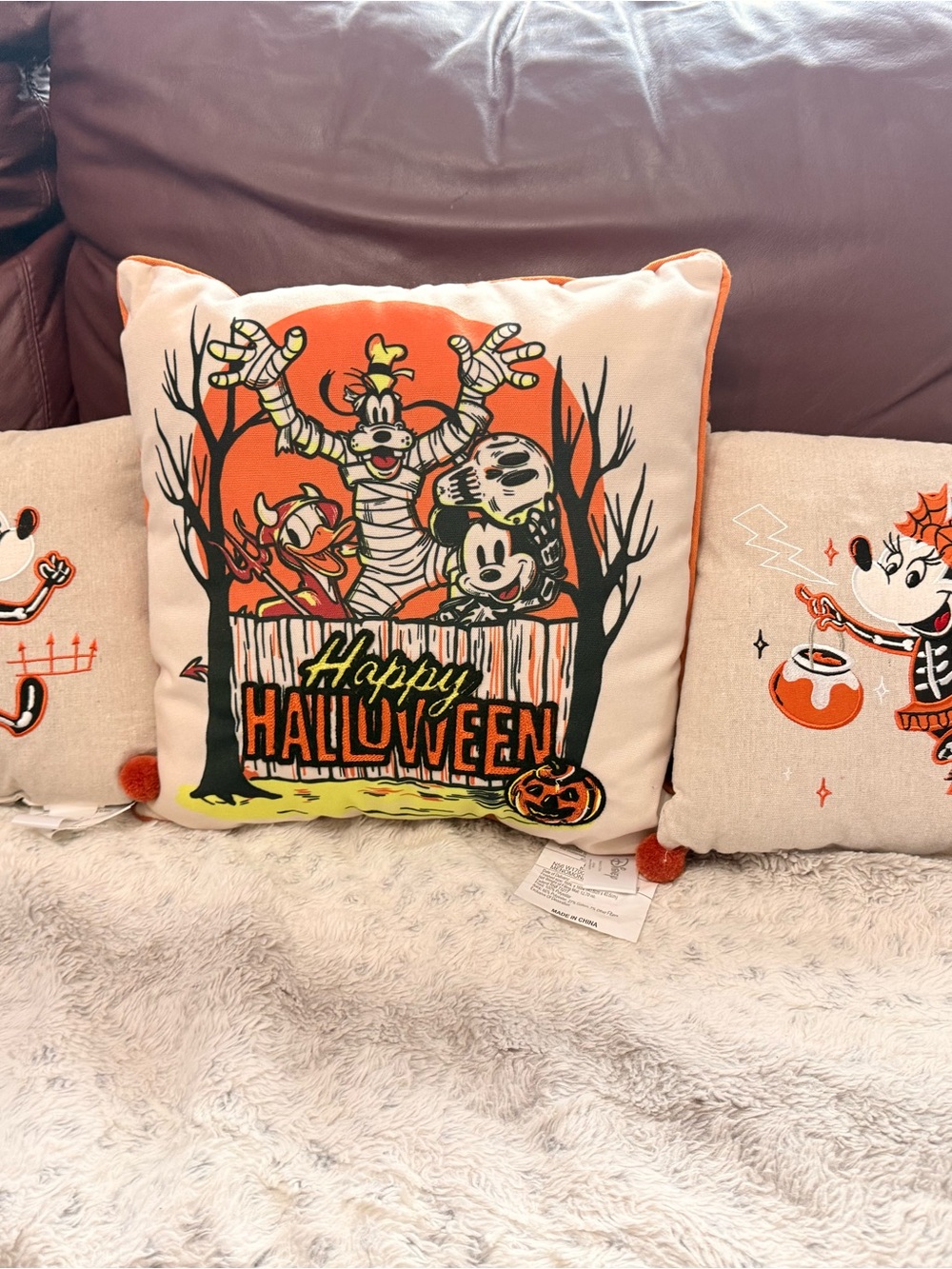 Disney Halloween Mickey Minnie Goofy Throw Pillows Set of 3 🎃